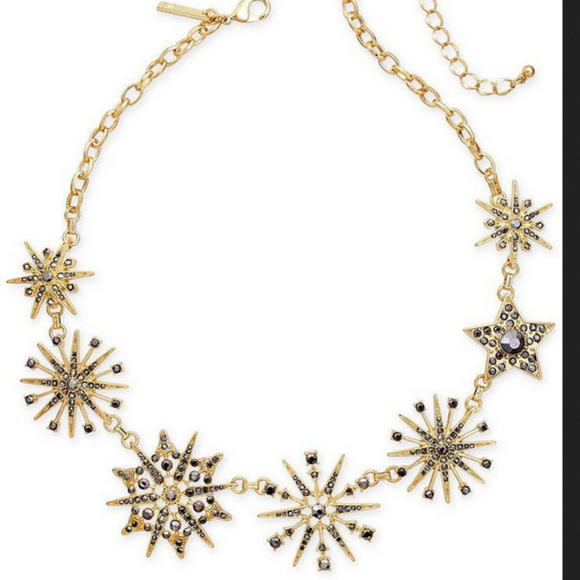Gold-Tone Mixed Pave Star Statement Necklace - Picture 1 of 1